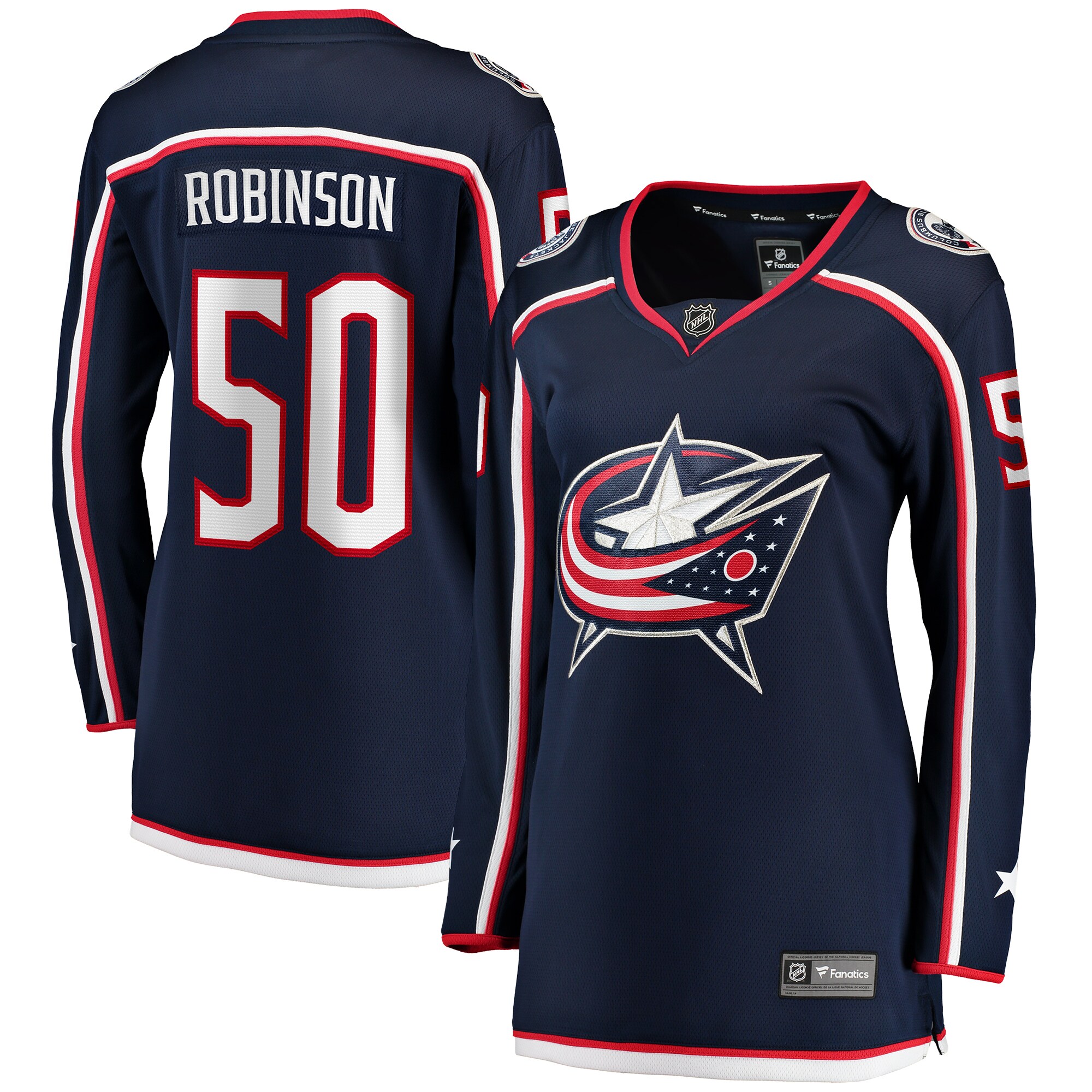 Women's Columbus Blue Jackets Eric Robinson Navy Home Breakaway Player Jersey