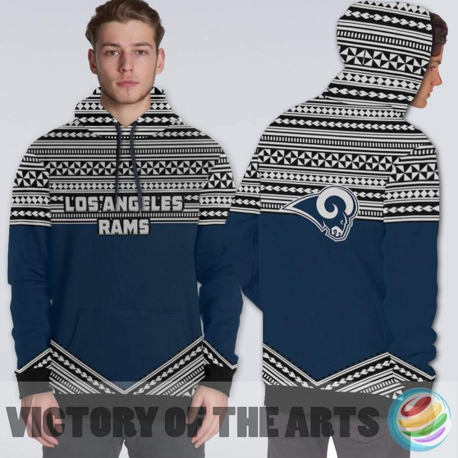 Simple Color Floral Los Angeles Rams Hoodie