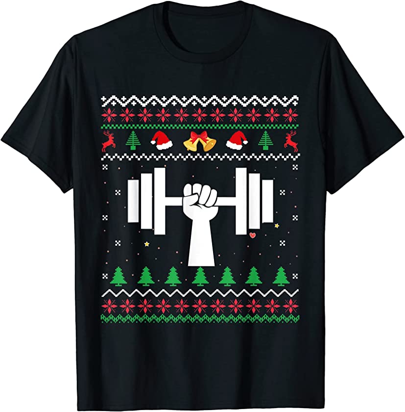 Bodybuilder Ugly Christmas Sweater Xmas Gym Workout T-Shirt