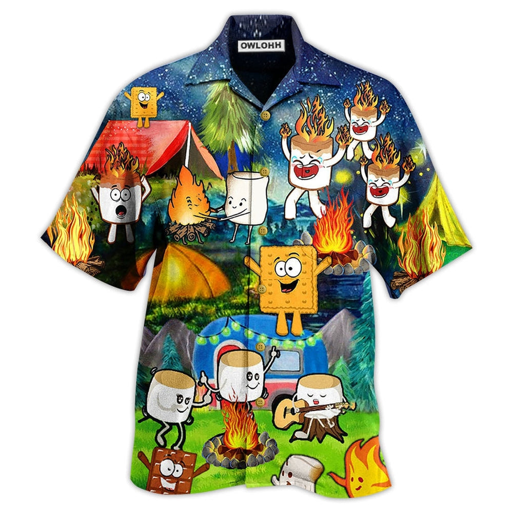 Camping Chocolate Marshmallow Fire Hawaii Shirt Ha20500