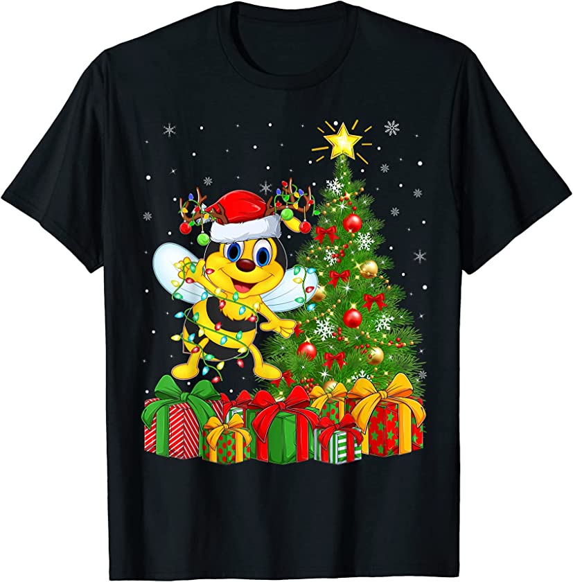 Wasp Lover Xmas Holiday Santa Wasp Christmas Tree T-Shirt