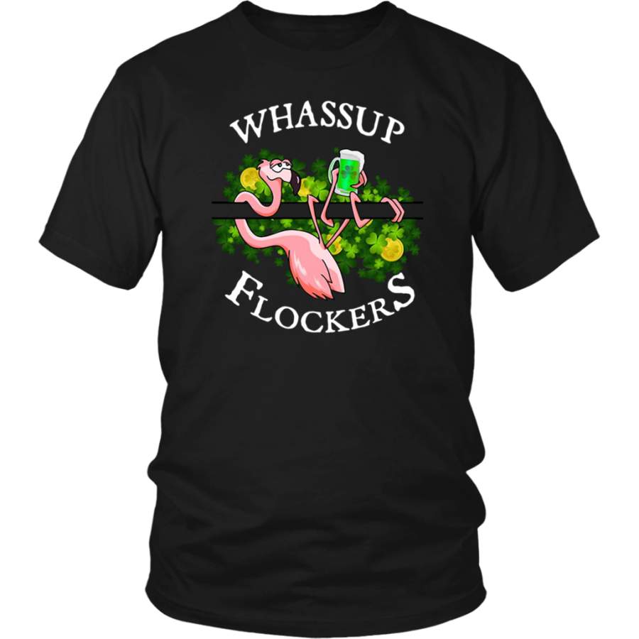 St Patricks Day Flamingo Whassup Flockers shirt