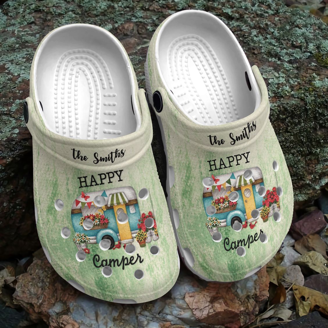 Camping Clog Happy Camper Personalized Crocs Crocband Clog