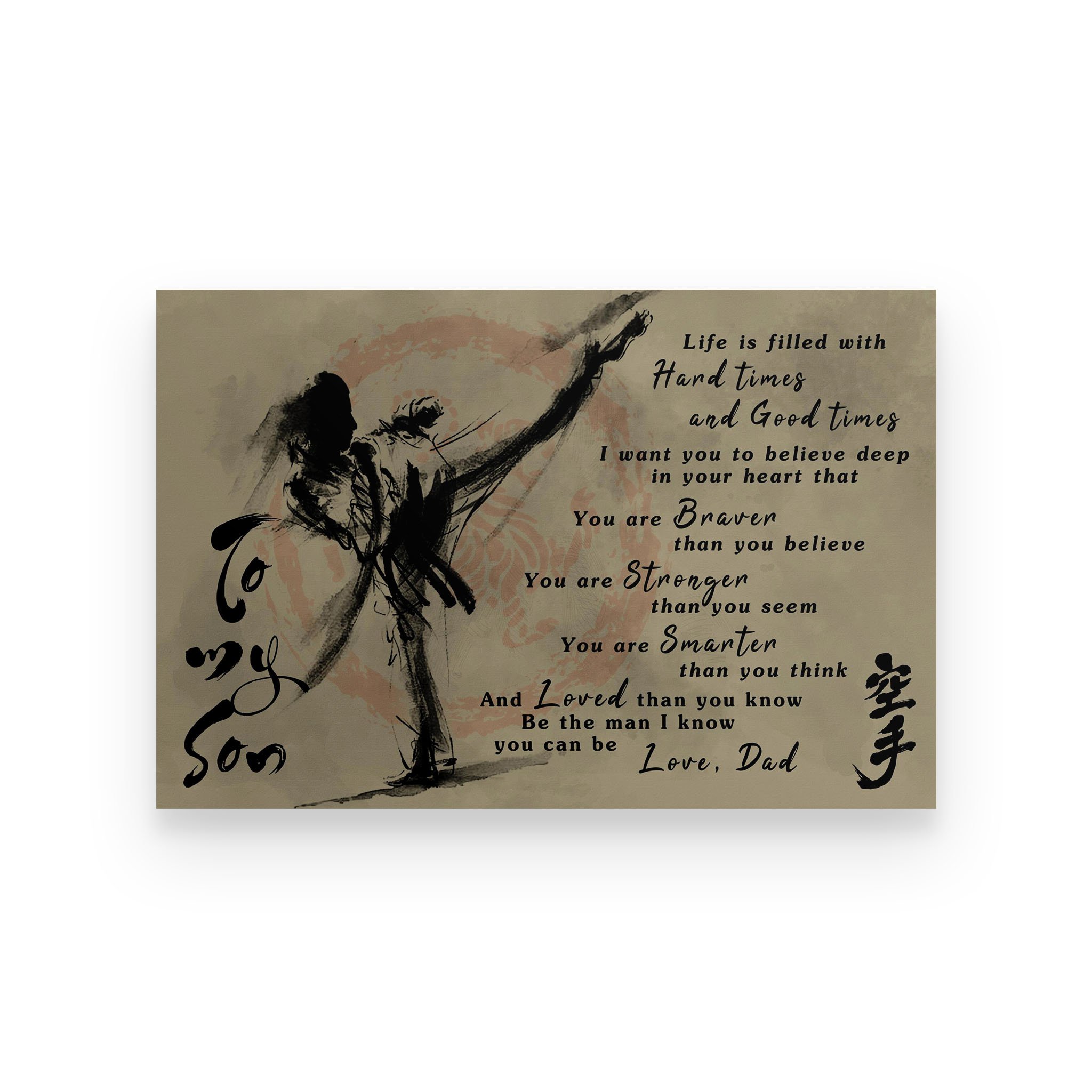 Aikido poster dad to son life is filled with hard times and good times