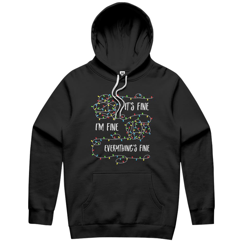 It’S Fine I’M Fine Everything Is Fine Christmas Lights Hoodie