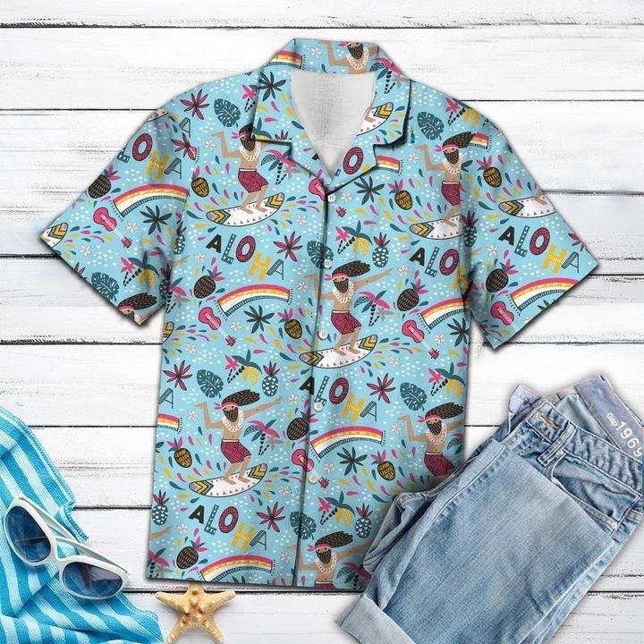 Surfing Aloha Hawaii Shirt Unisex Full Size Adult Colorful Ha12482