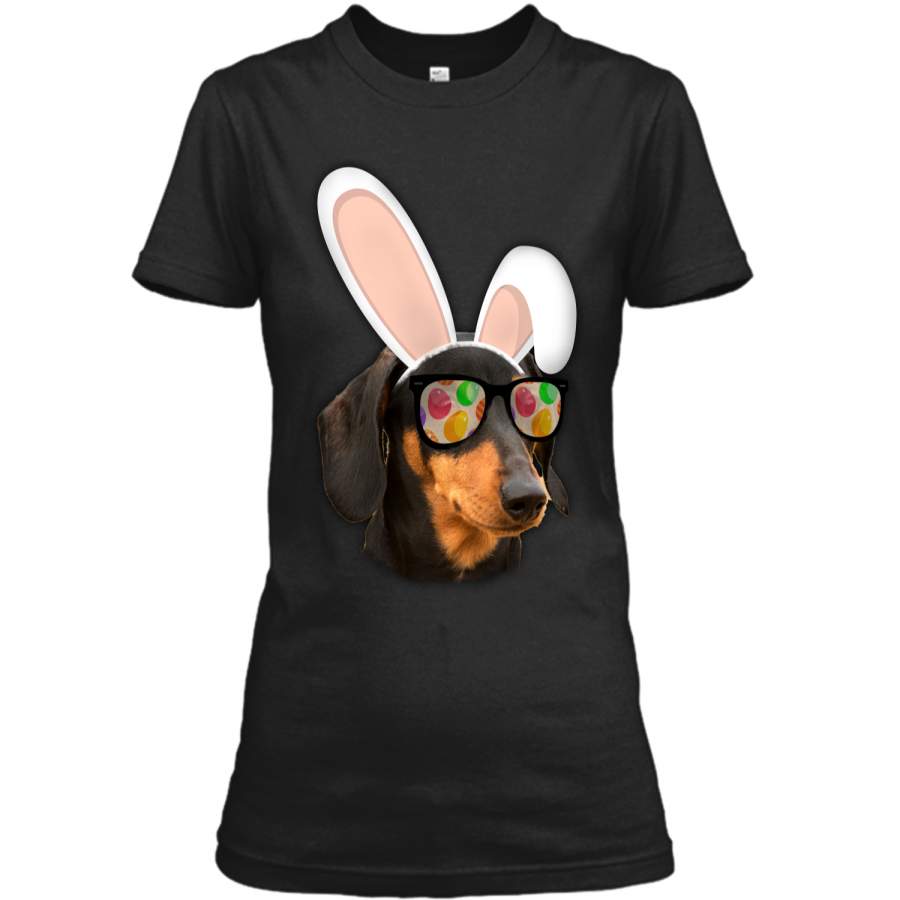 Dachshund Easter Bunny shirt Ladies Custom