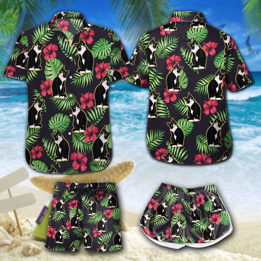 Flowers Cat Hawaii Set Summer Time Ha25824