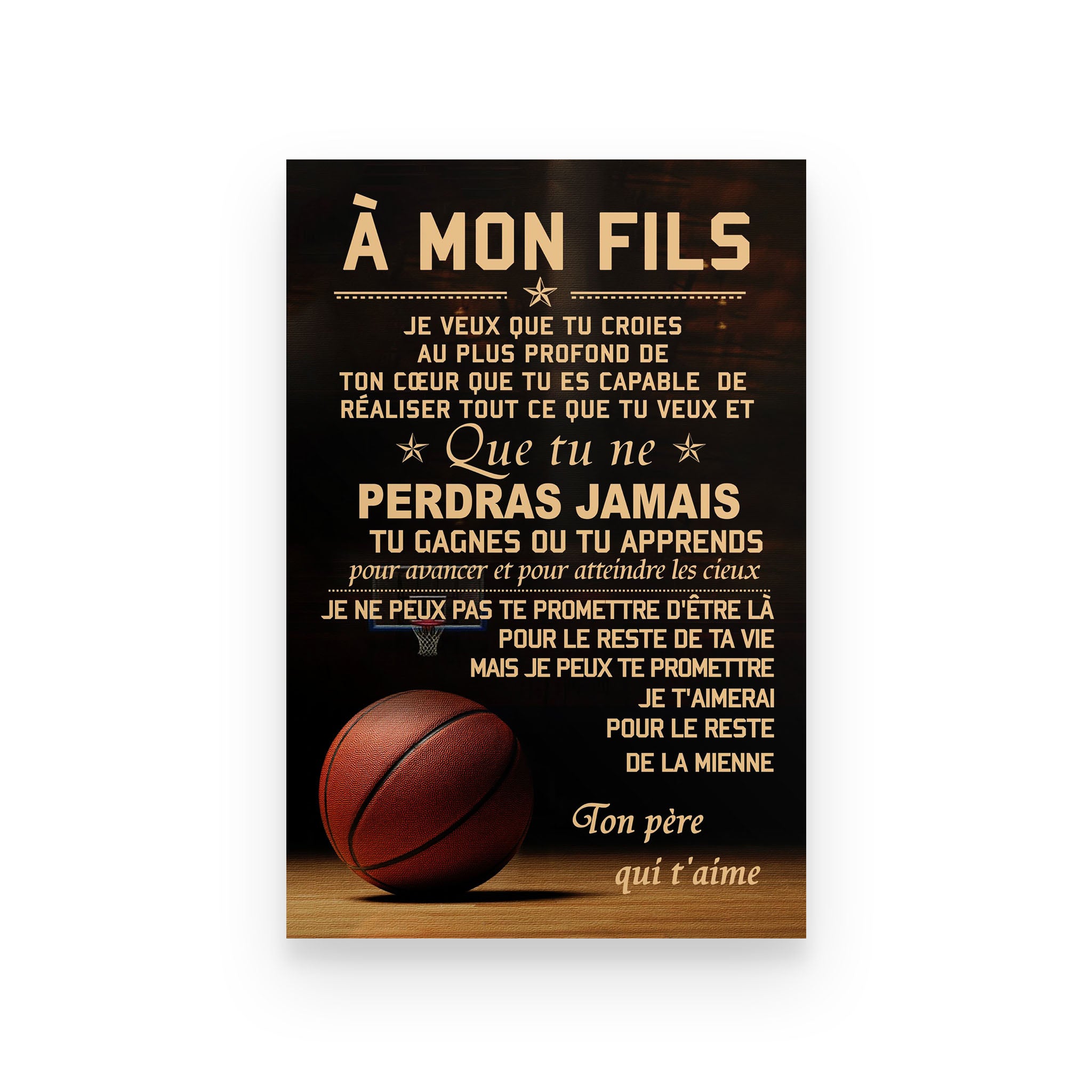 Basketball poster dad to son French vs4