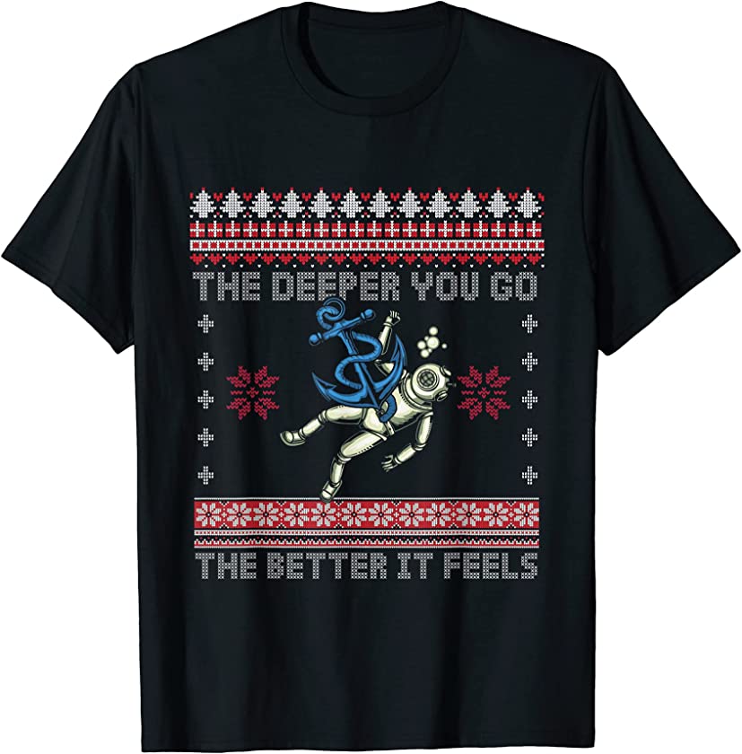 Ugly Christmas X-Mas Scuba Diving Diver Santa Claus New Year T-Shirt