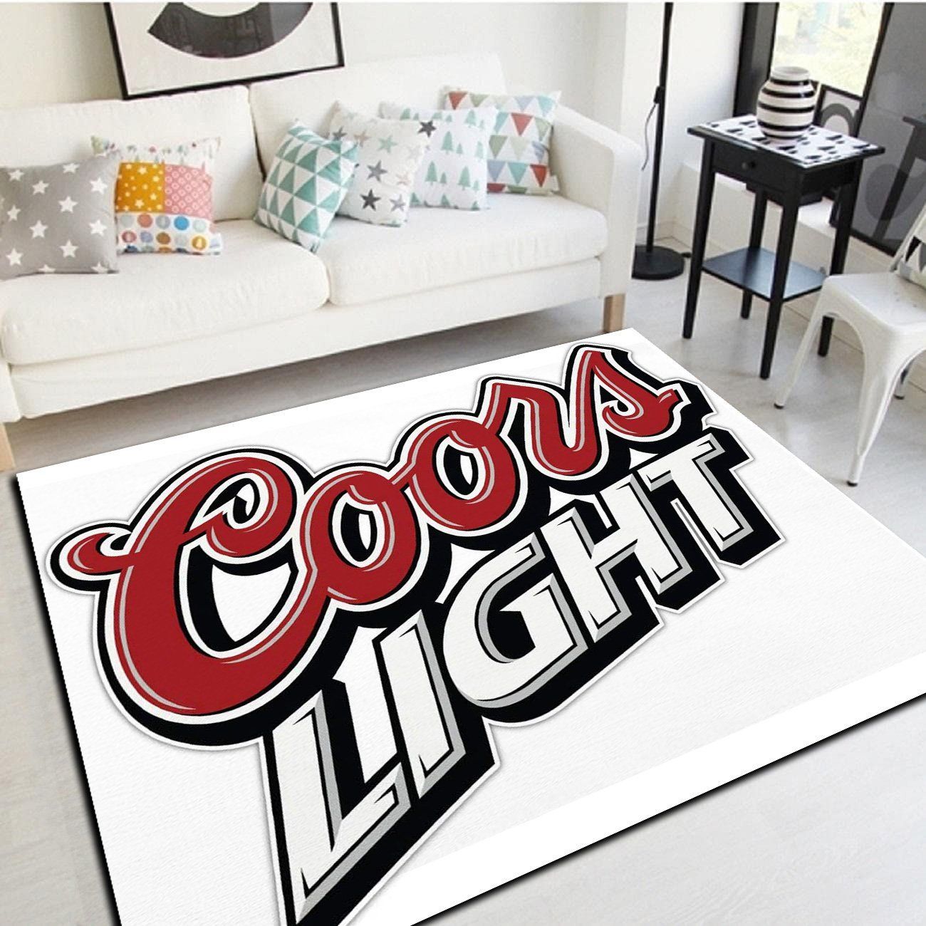 Coors Light Logo Area Rugs, Living Room Bedroom Carpet, Floor Mat Home Decor