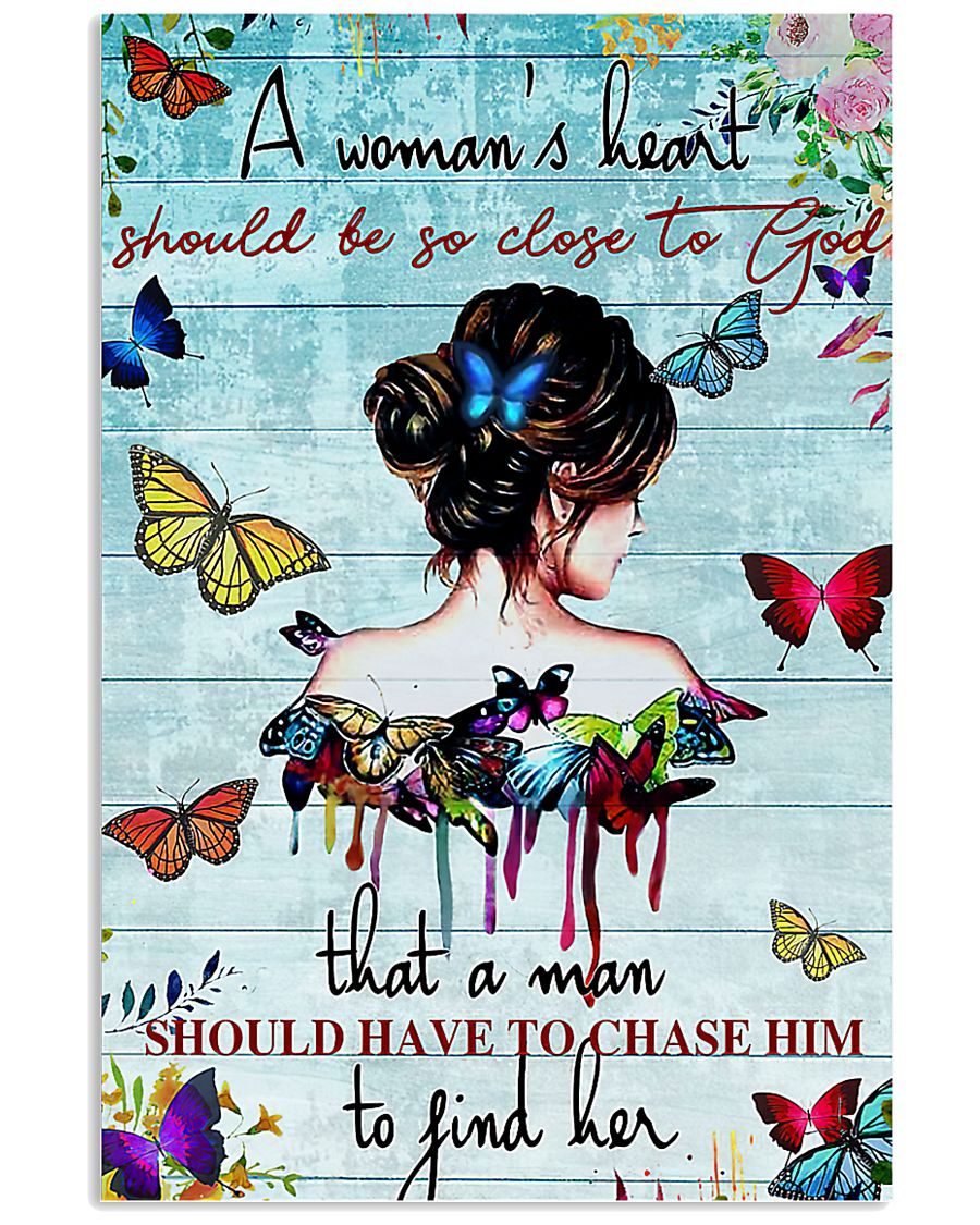 Butterfly Canvas A Woman’S Heart Should Be So Close To God That A Man Should Have To Chase Him To Find Her Canvas Wall Art, Home Decor