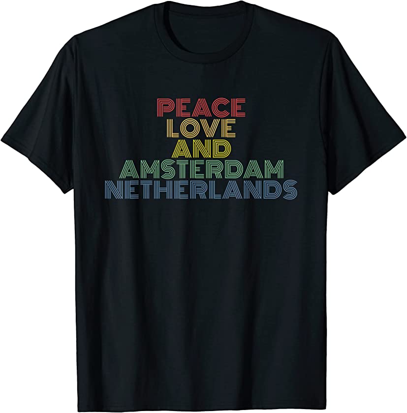 Amsterdam Nederlands Peace Love vintage 70s T-Shirt