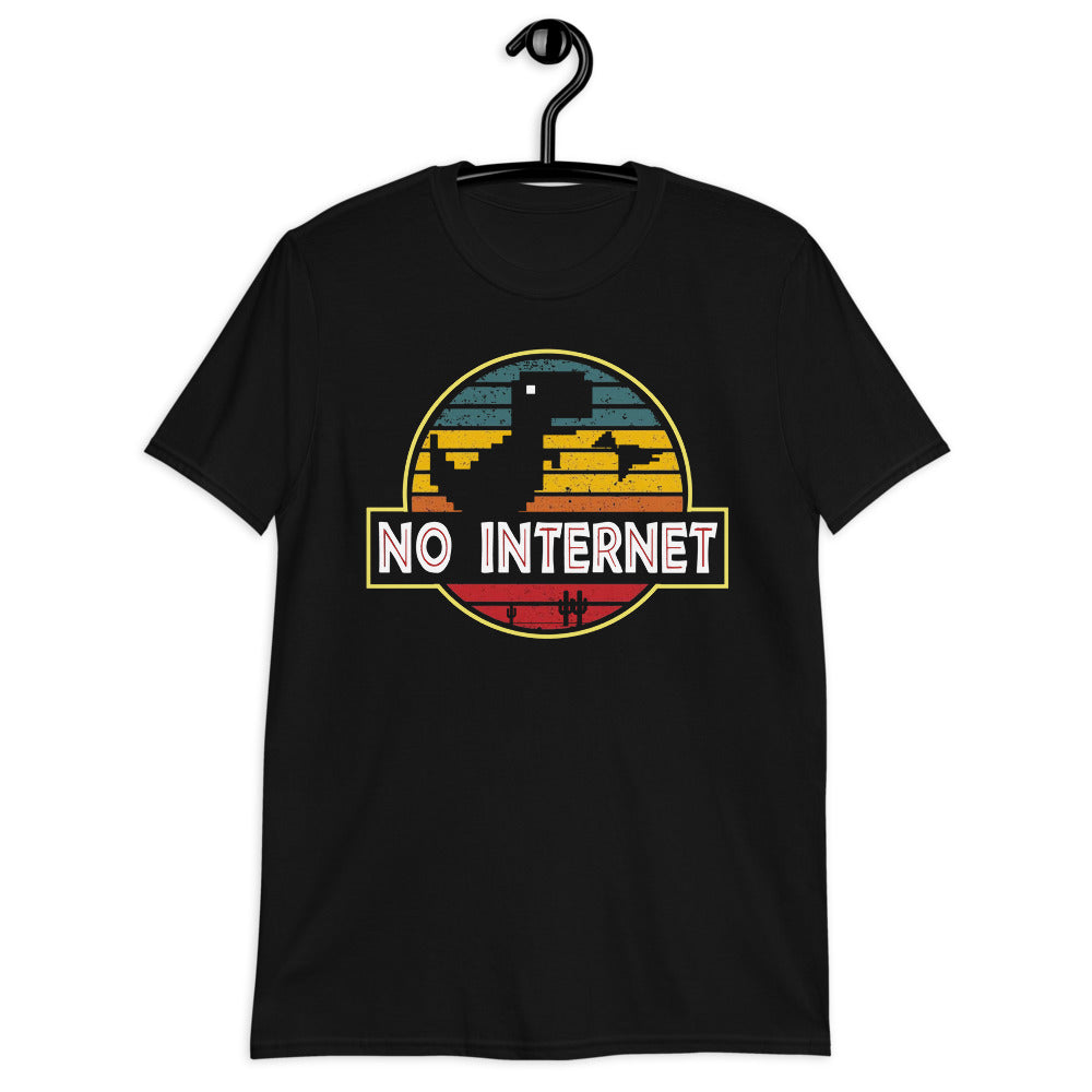 Vintage Electric Pixel Dinosaur No Internet Unisex T-Shirt