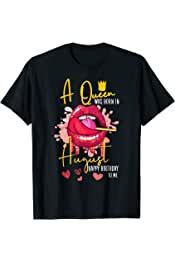 August Birthday Queen Candy Lips Happy Birthday Leo T-Shirt