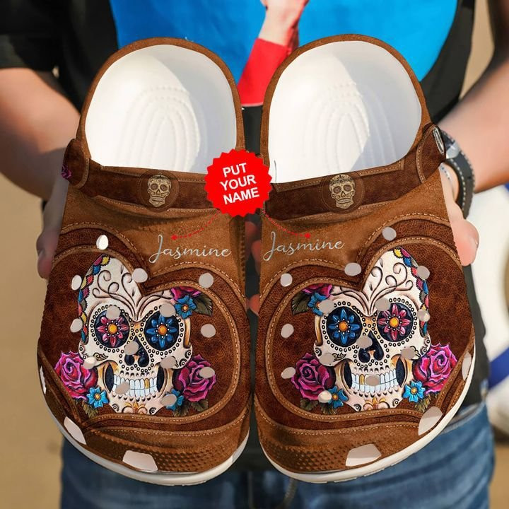 Skull Personalized Heart Crocs Clog Shoes Skull Crocs