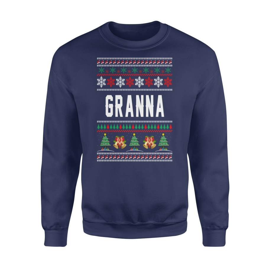 Granna Ugly Christmas Family Jingle Bells Hat Snowflakes Christmas Tree Holiday Christmas X-Mas Sweatshirt T Shirt Christmas Gift Ideas