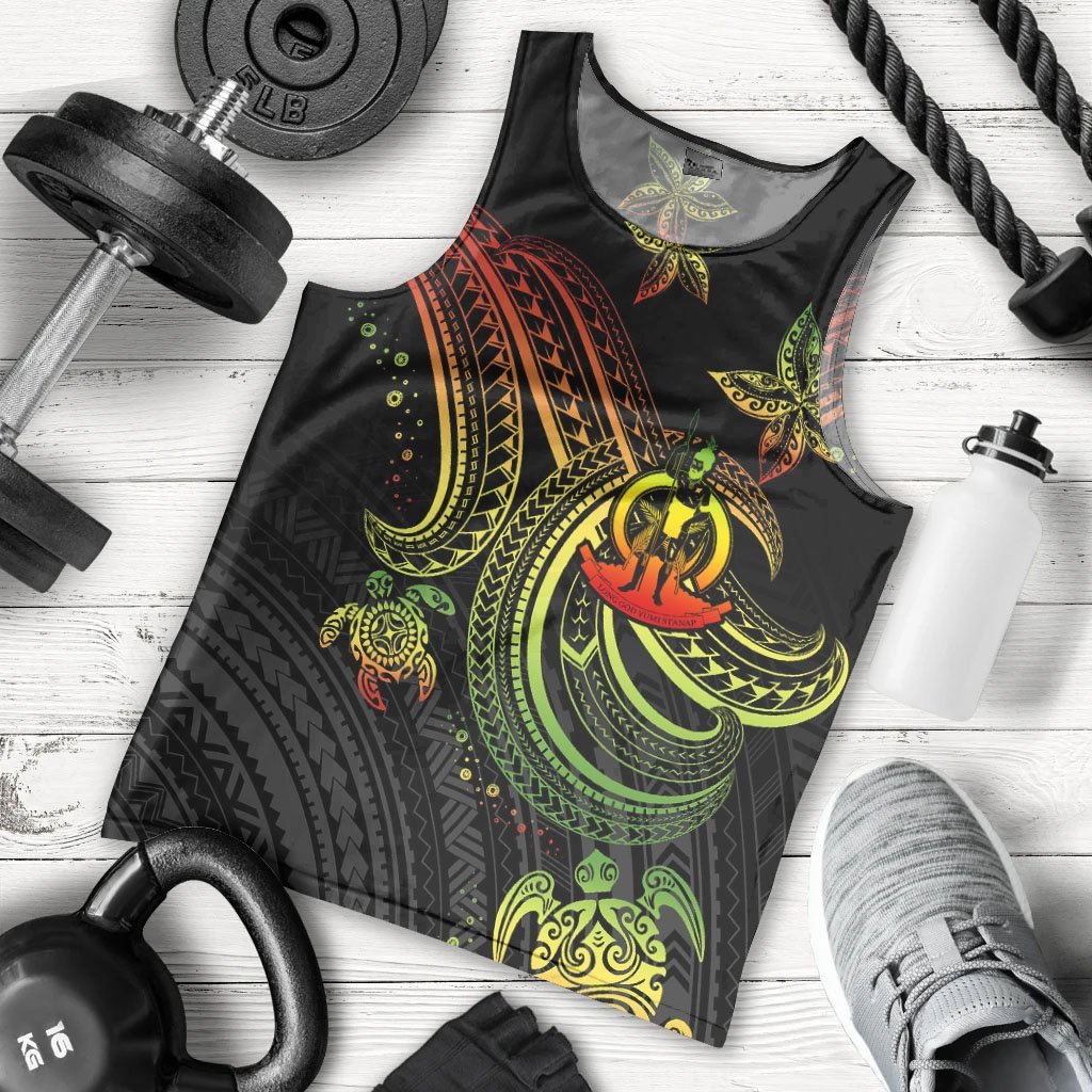 Vanuatu Custom Personalised Men’s Tank Top- Reggae Turtle – BN26