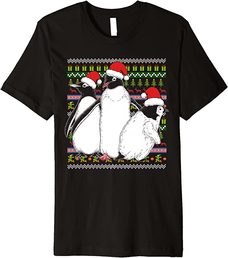 Merry Xmas Ugly Christmas Antarctica Animal Lover Penguin Premium T-Shirt