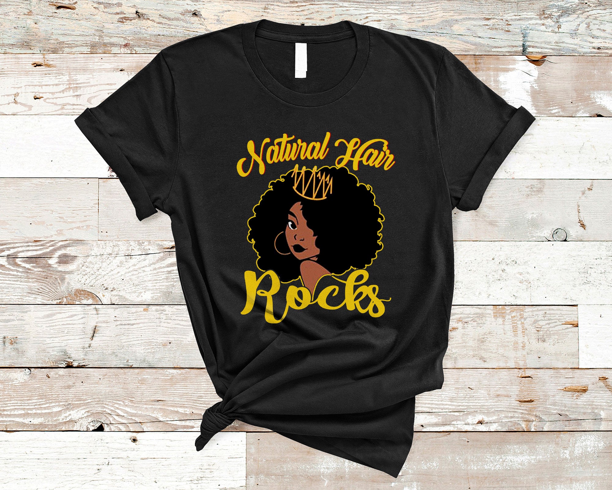 Juneteenth Black Shirt Natural Hair Rocks Cool Black History Strong Afro Black Queen Lover Gifts T-Shirt