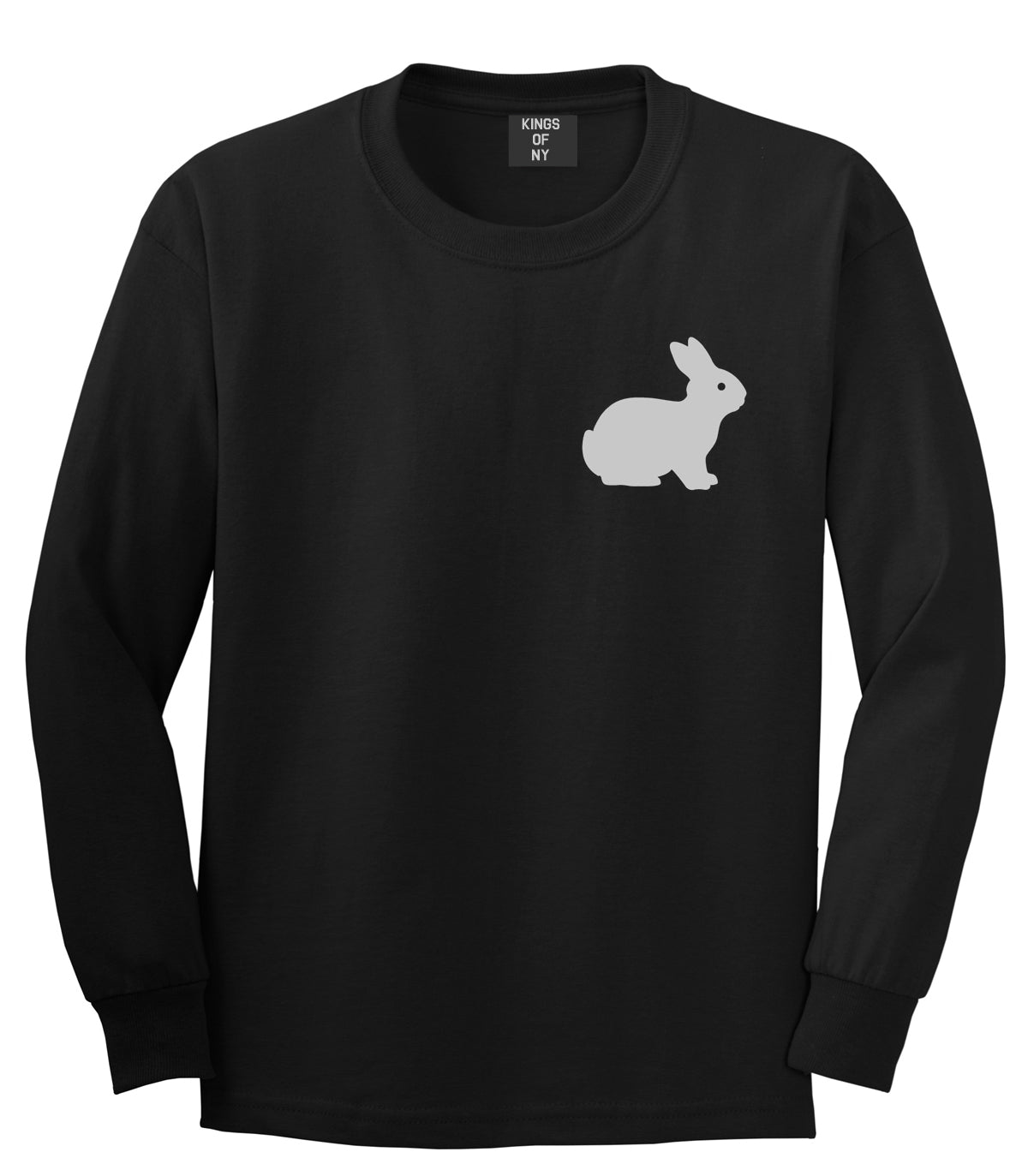 Bunny Rabbit Easter Chest Mens Long Sleeve T-Shirt