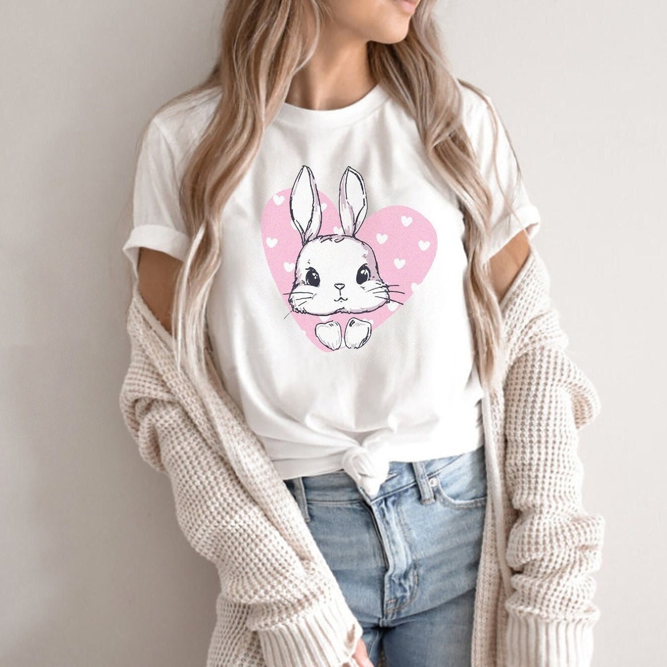 Bunny in Heart Valentine’s Day T-Shirt – Cute Valentine’s Day bunny rabbit tshirt, Cute Heart T-Shirt, Gift For Valentine’s Day, bunny shirt