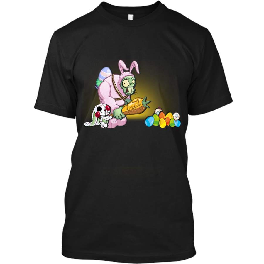 Bunny zombie with carrot hunt egg T-shirt – happy Easter eg Custom Ultra Cotton