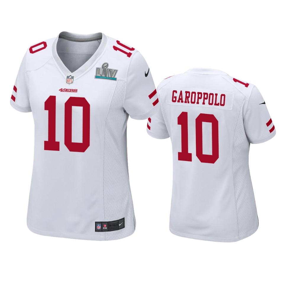 Womens San Francisco 49ers Jimmy Garoppolo White Super Bowl Liv Game Jersey