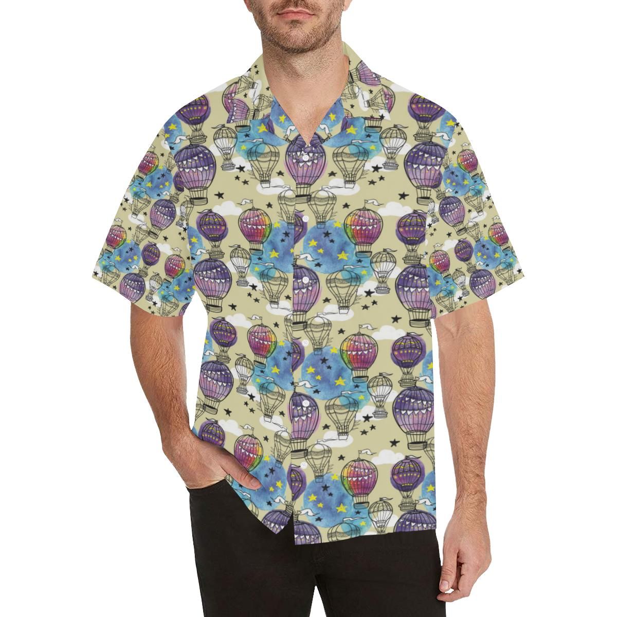 Hot Air Balloon Water Color Pattern All Over Print Hawaii Shirt Ha48149