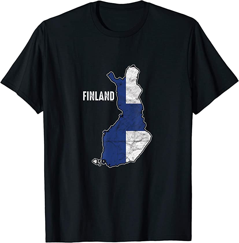 Vintage Patriotic Finns Finnish Pride Finland Flag T-Shirt T-Shirt