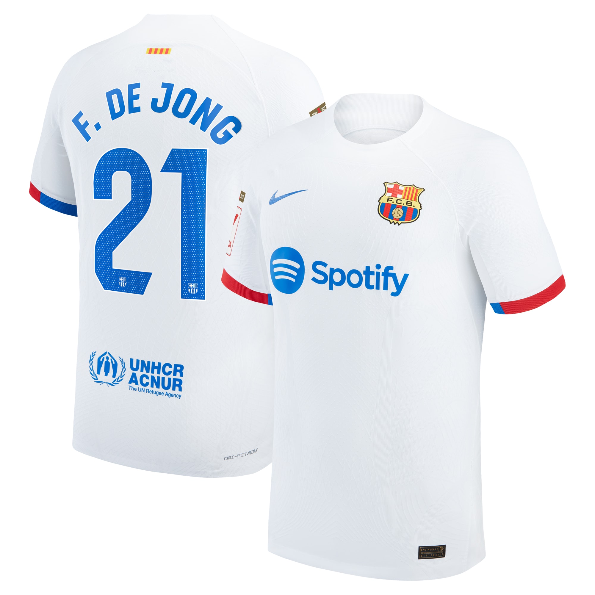 Frenkie de Jong Barcelona 2023/24 Away Authentic Jersey – White