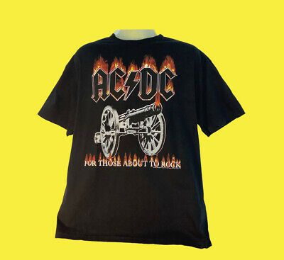 Ac/dc Vintage Tee 2004 For Those About To Rock T-shirt   Cannon New! 1544