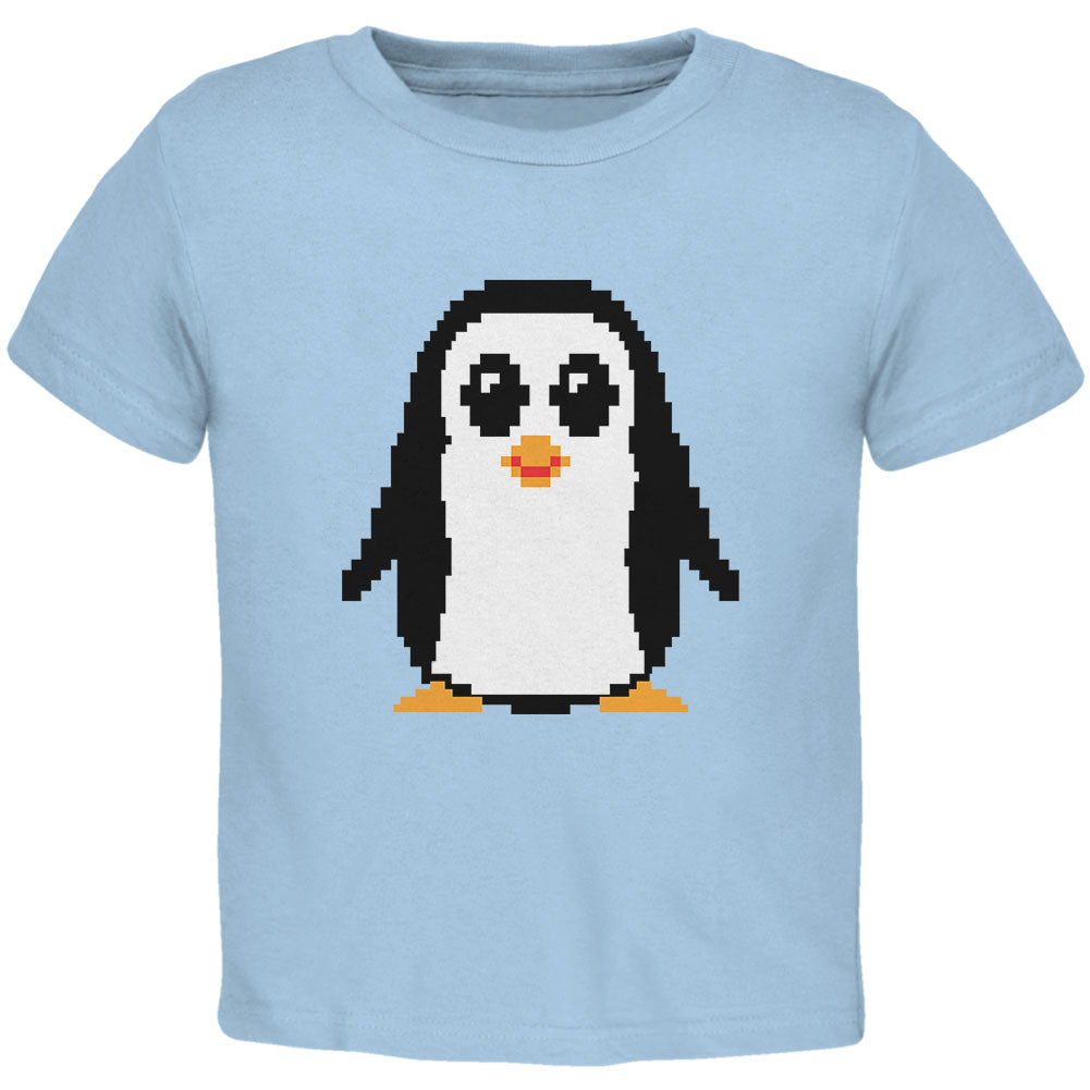 8 Bit Penguin Light Blue Toddler T-Shirt