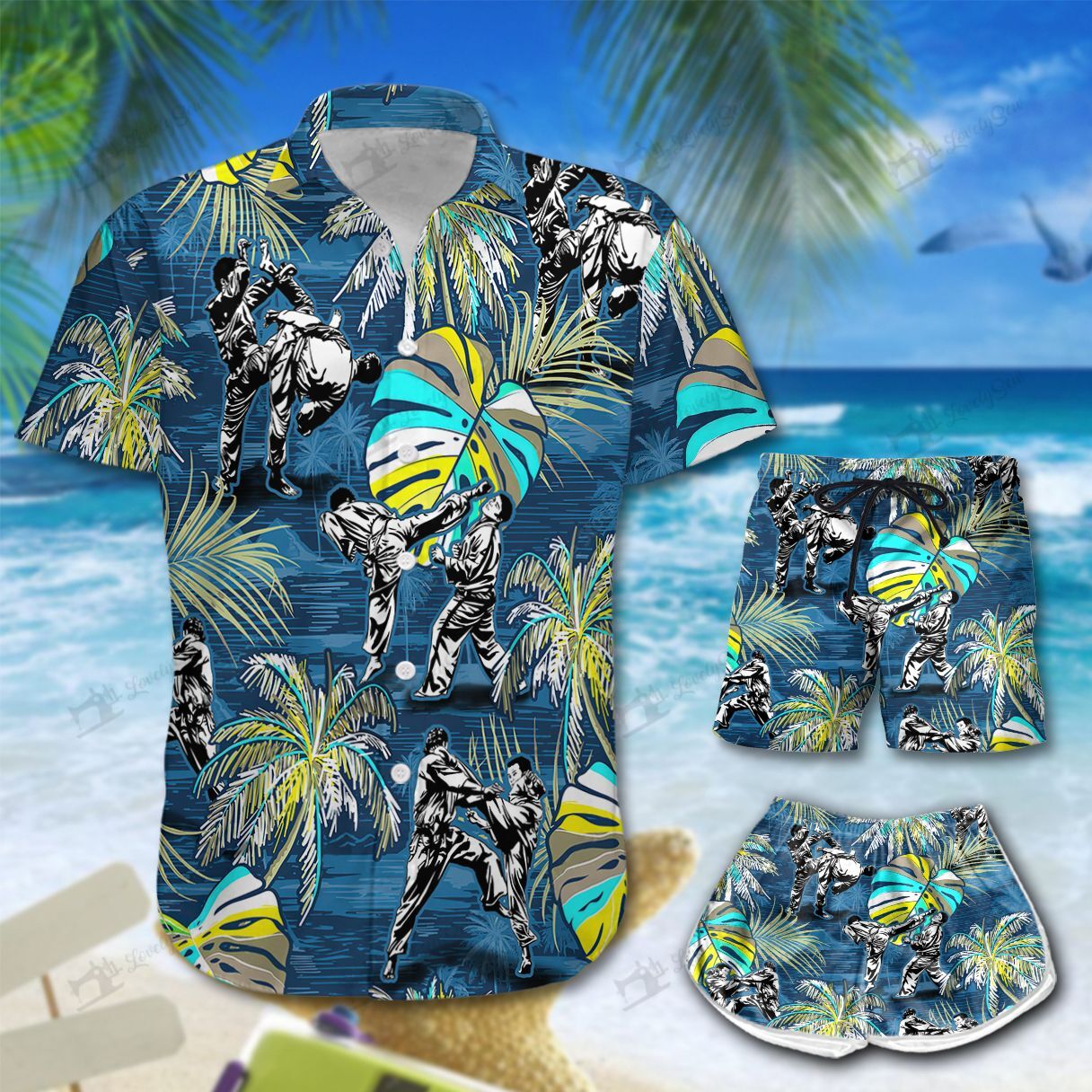 Karate Fighters Hawaiian Shirt Shorts Ha87186