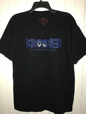 New Vintage Krooked Skateboarding Skateboard Black Shirt Dogtown Shirt