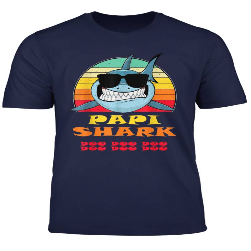 Vintage Retro Papi Shark Fathers Day T Shirt