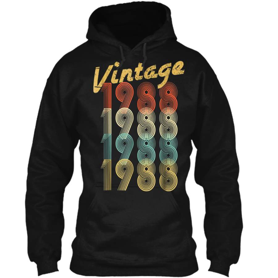 1988 Vintage Funny 30th Birthday Gift  For Him or Her Pullover Hoodie 8 oz