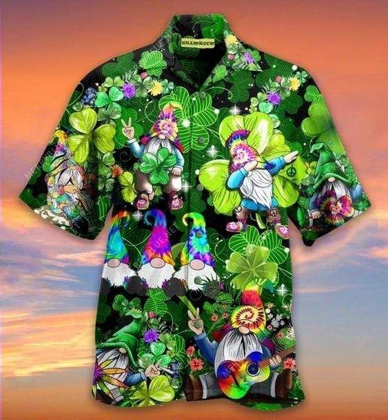 Hawaii Aloha Shirts Shamrock Gnome Hippie Saint Day Ha105772