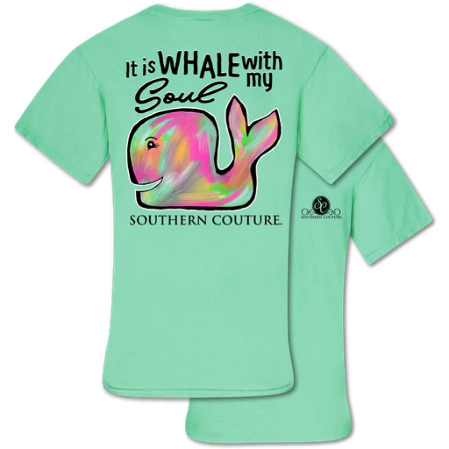 Southern Couture Whale With My Soul Comfort Colors T-Shirt