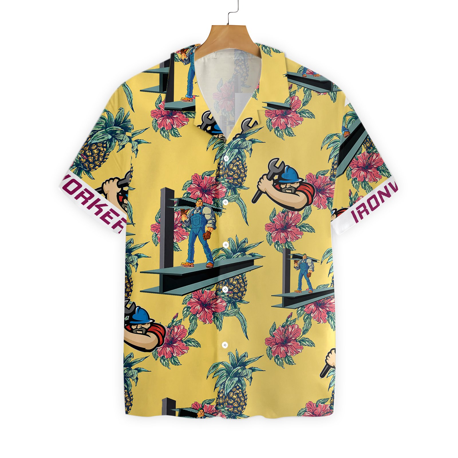 Ironworker Pineapple Seamless Pattern 2710 Hawaii Shirt Ha12086