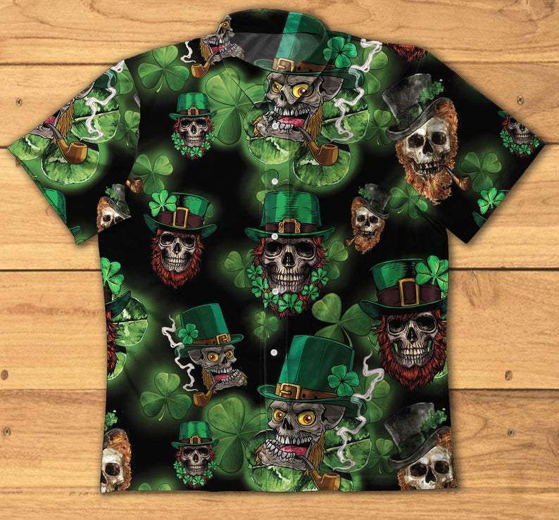 Skull Leprechaun Irish Happy Day Hawaii Shirt For Men Women Ha26383