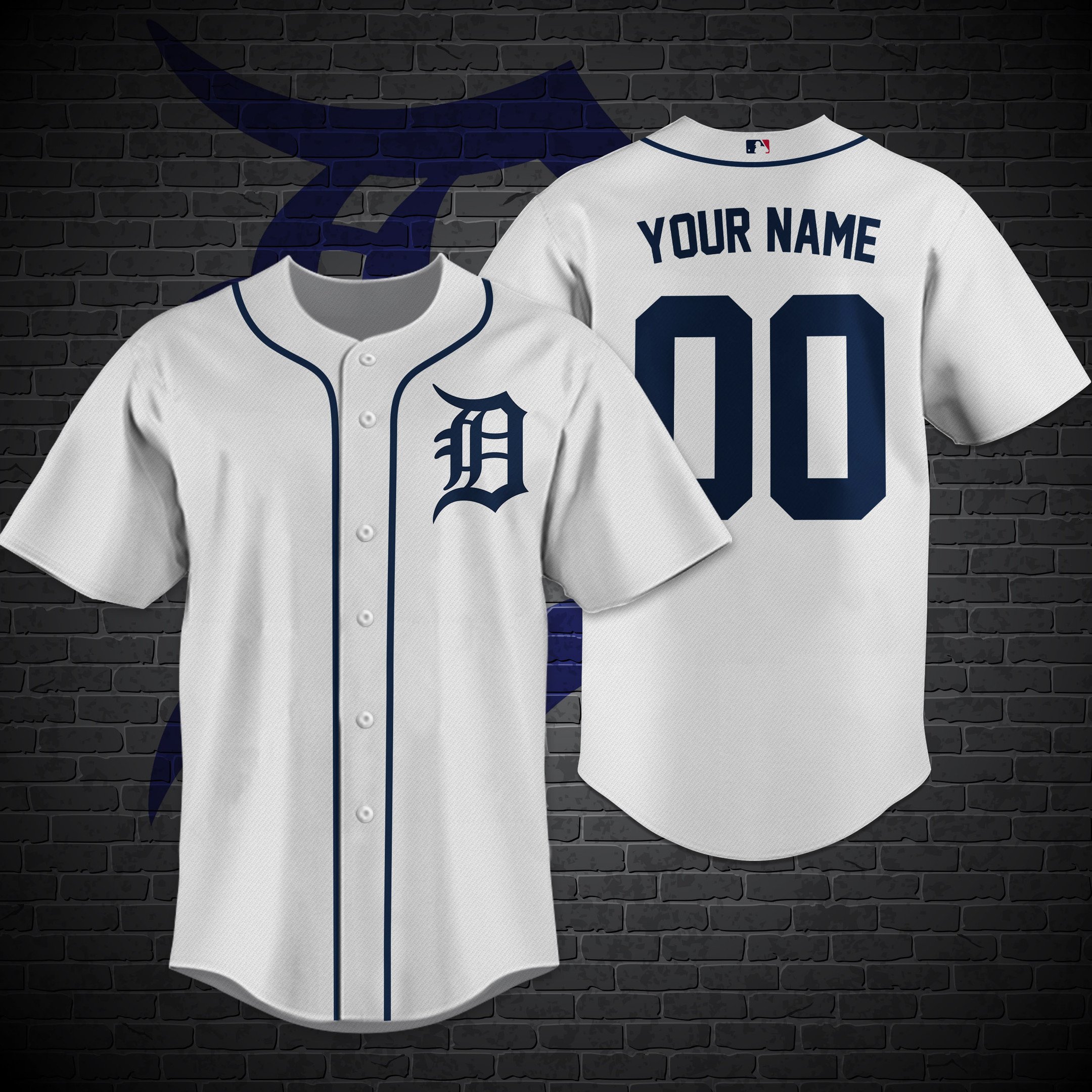 Detroit Tigers Custom Name Baseball Shirt M-32339