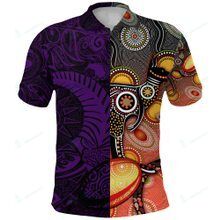 New Zealand Maori And Australia Aboriginal Rugby Polo Shirt We Are Family – Purple