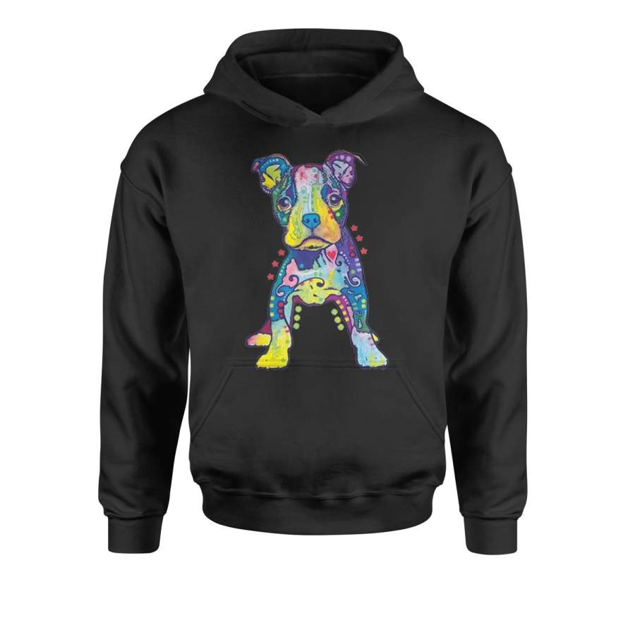 Puppy Graffiti Pop-Art Rainbow Colors Youth-Sized Hoodie