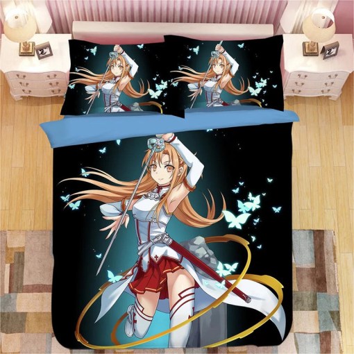 Sword Art Online Sao 9 Duvet Cover Pillowcase Home Decor 3D Bedding Set