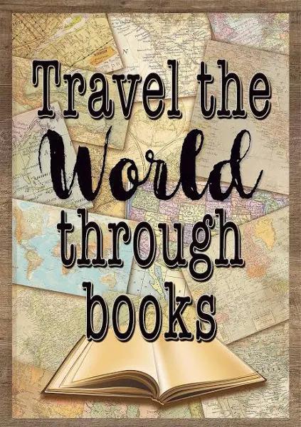 Travel The World Through Books Positive Teacher Created Portrait Poster 