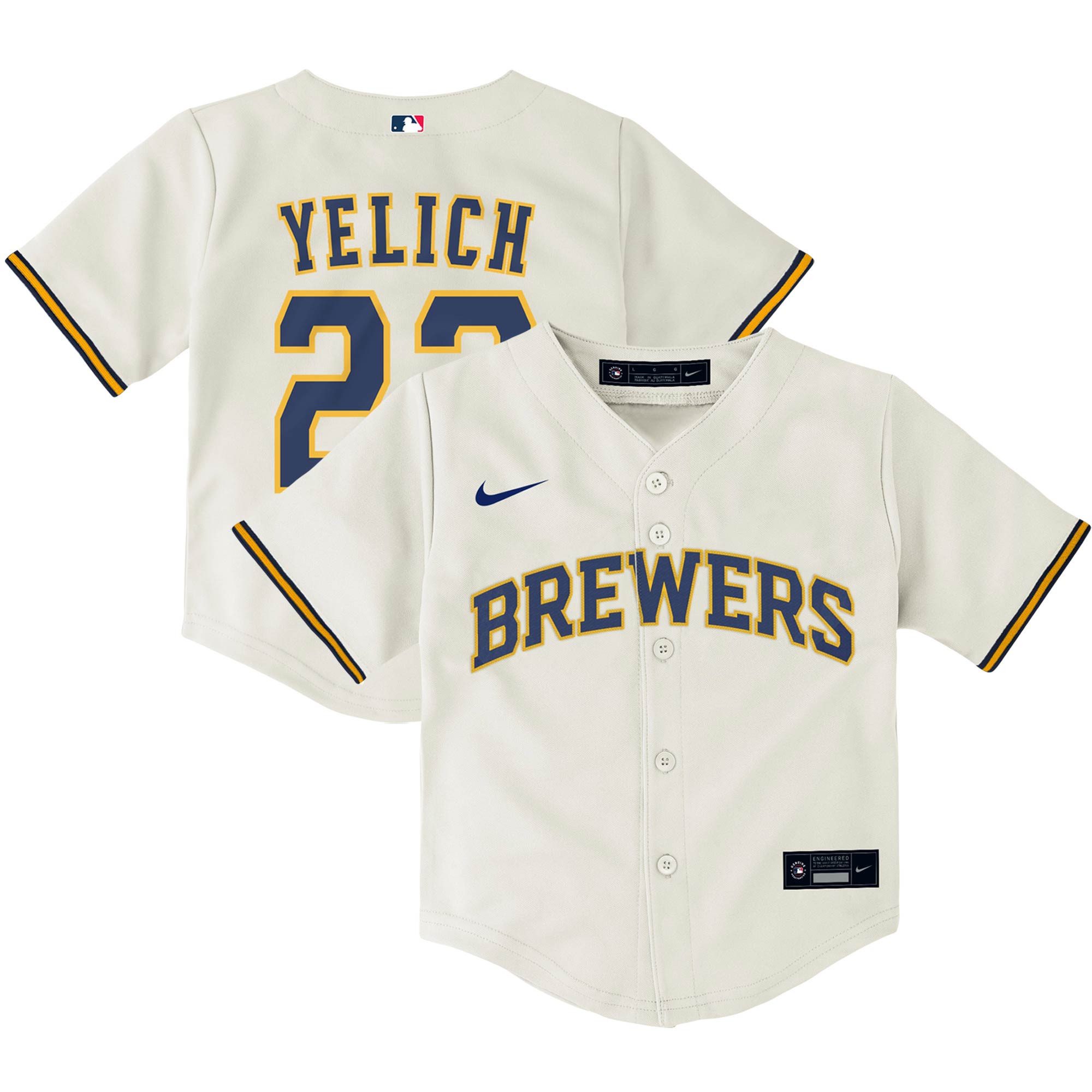 Christian Yelich Milwaukee Brewers Toddler Home Replica Player Jersey – Cream MLB