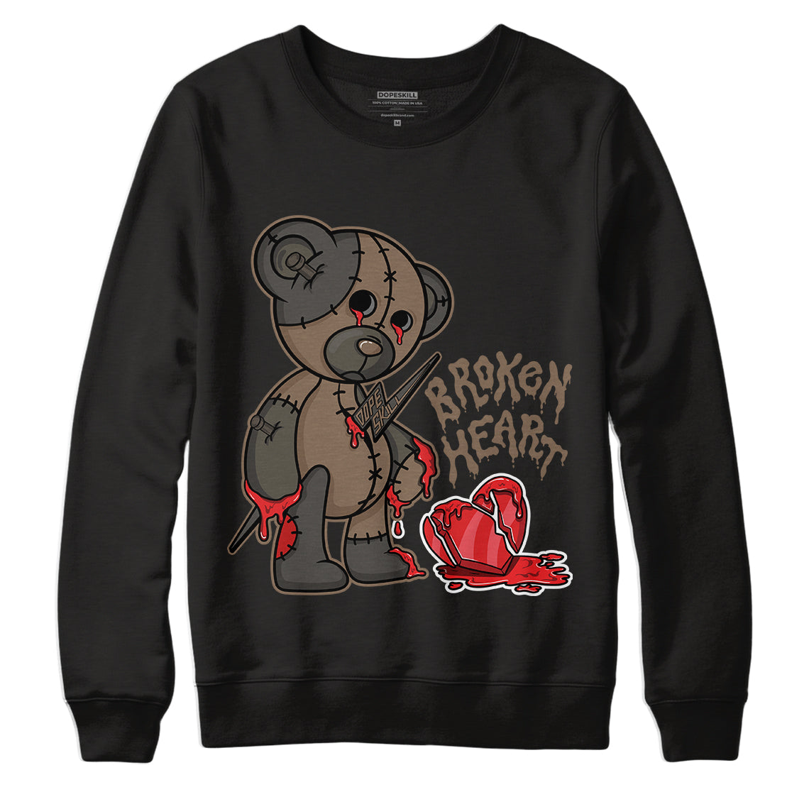 Broken Heart Crewneck Sweatshirt Match Yz 500 Clay Brown