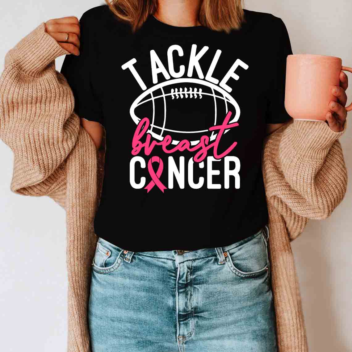 Tackle Sport T-Shirt – Breast Cancer Awareness T-Shirt Christmas Gifts For Mother Daughter Friends Hoodies Sweater Pink