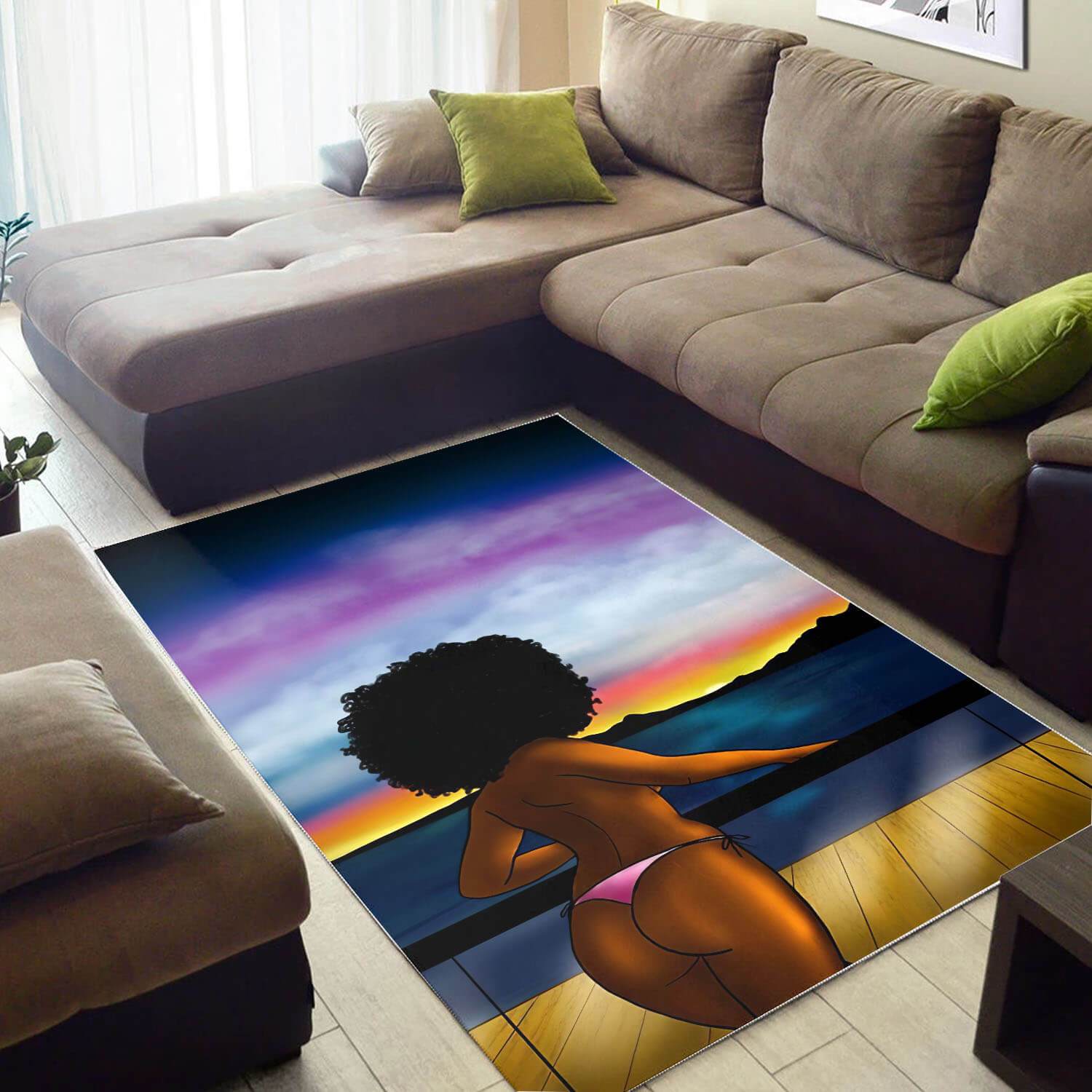 Afrocentric Area Rugs Beautiful Melanin Beauty Girl African American Carpet Afrocentric Room Decor WBG27063